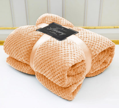 Luxury Popcorn Throws Single Double King Cuddly Cosy Warm Blanket For Sofa Bed