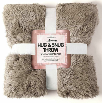 HUG & SNUG THROW LUXURY WARM COSY SOFT SOFA BED MINK FLUFFY FUR BLANKET DOUBLE