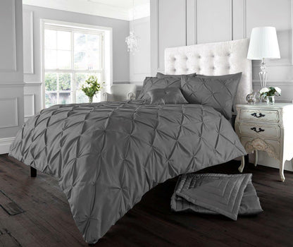 Pintuck Bedding Set Duvet Cover Single Double Super King Size Quilt Quilt Ruched