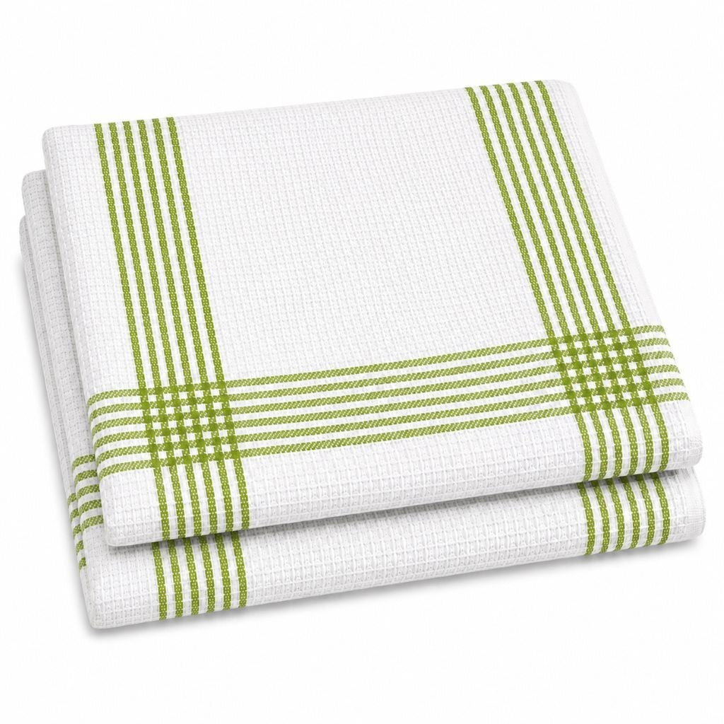 8 PCS 100% COTTON  WAFFLE  TEA TOWELS KITCHEN TOWEL CHECK DESIGN HIGH ABSORBER