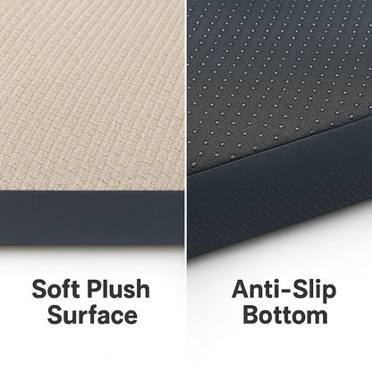 Fleece dog mat folded for easy travel and storage