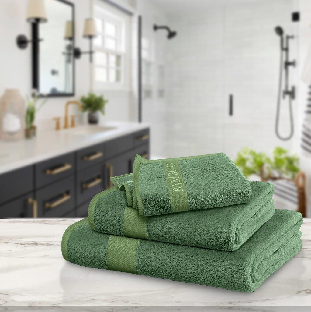 Bamboo Towels 500GSM Pack of 2 Absorbent Quick Dry Bath Sheets Hand Bath Towel