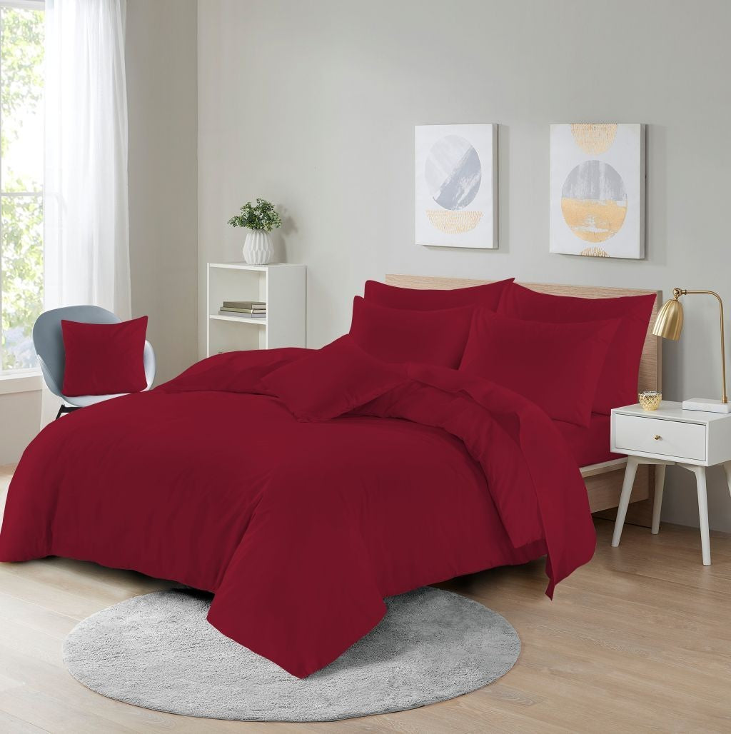 Colour range of plain dyed microfibre duvet covers in twelve shades