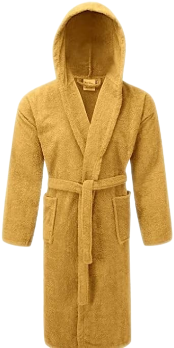 Cotton Hooded Thick Bathrobe Towelling Mens & Ladies Bath Robe Dressing Gown