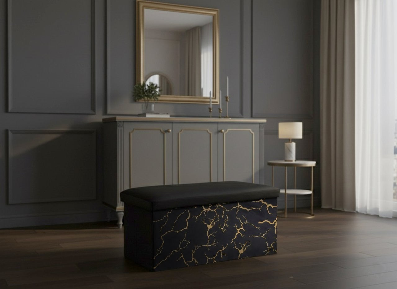 Ottoman Storage Box Blanket Box Pouffe Seat Footstool Toy Chest Folding Bench