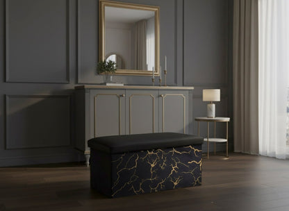Ottoman Storage Box Blanket Box Pouffe Seat Footstool Toy Chest Folding Bench