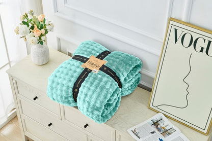 Bubble Jacquard Warm Cosy Teddy Sherpa Fleece Sofa Bed Throw Super Soft Blanket