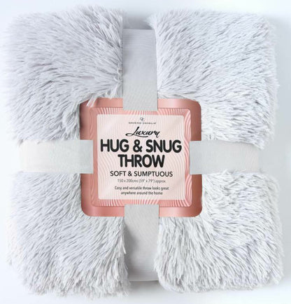 HUG & SNUG THROW LUXURY WARM COSY SOFT SOFA BED MINK FLUFFY FUR BLANKET DOUBLE