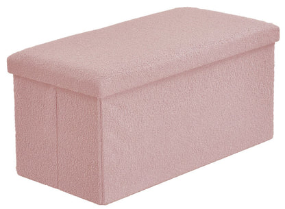 Ottoman Folding Boucle Storage Box Teddy Bear Collapsible Toy Chest Small Large