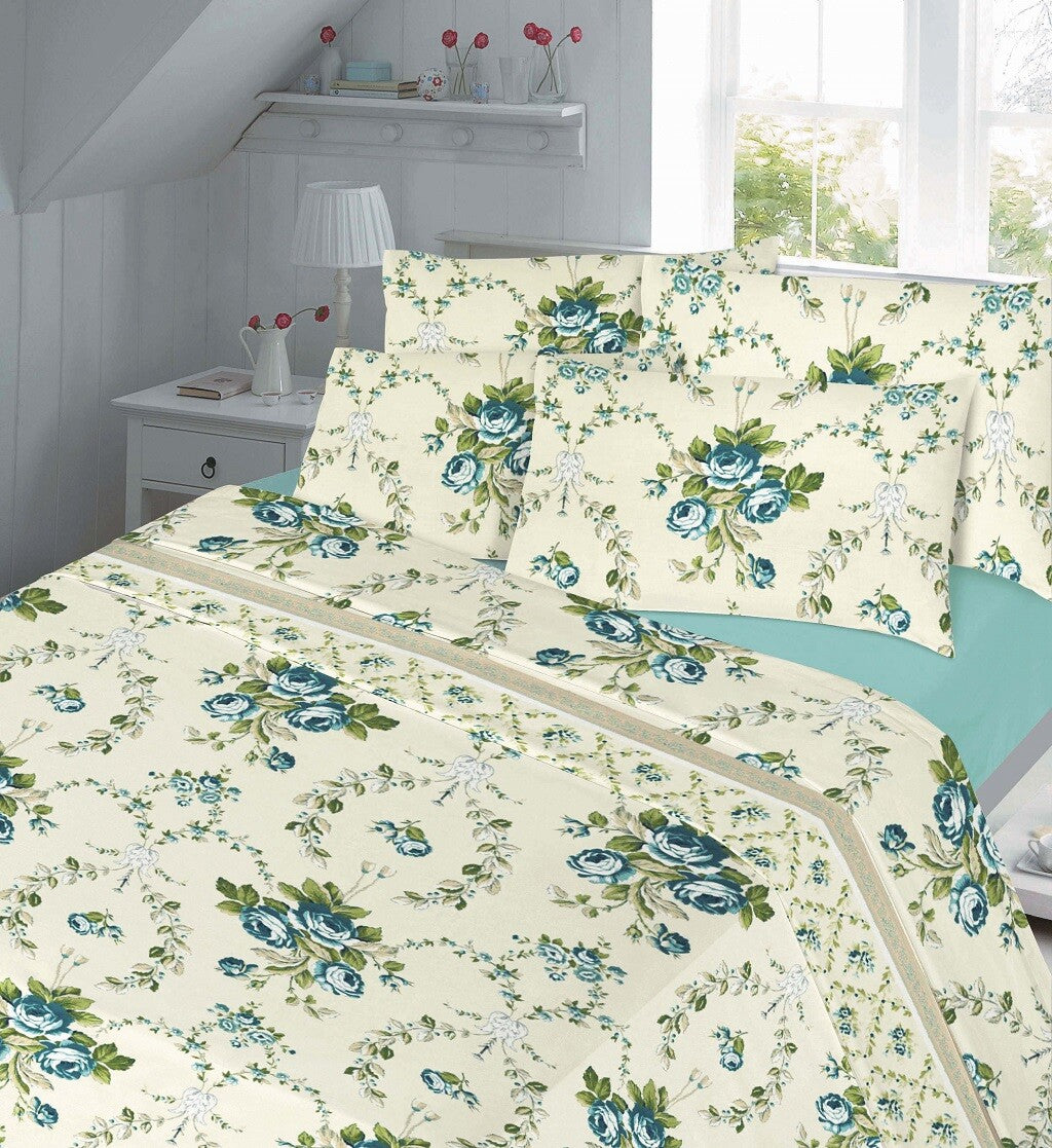 Rose Bud and Olivia Floral Luxury Thermal Brushed Cotton Flannelette Sheet Set