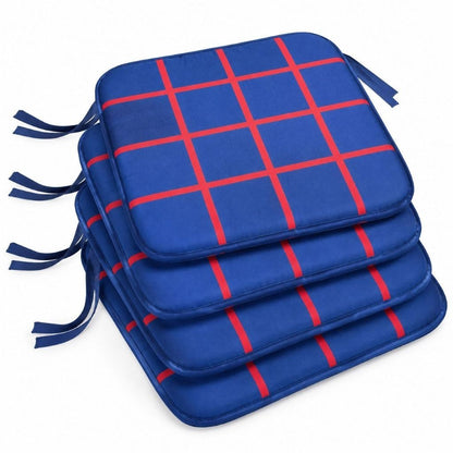 Grey check waterproof seat pad, 38 x 38 cm square