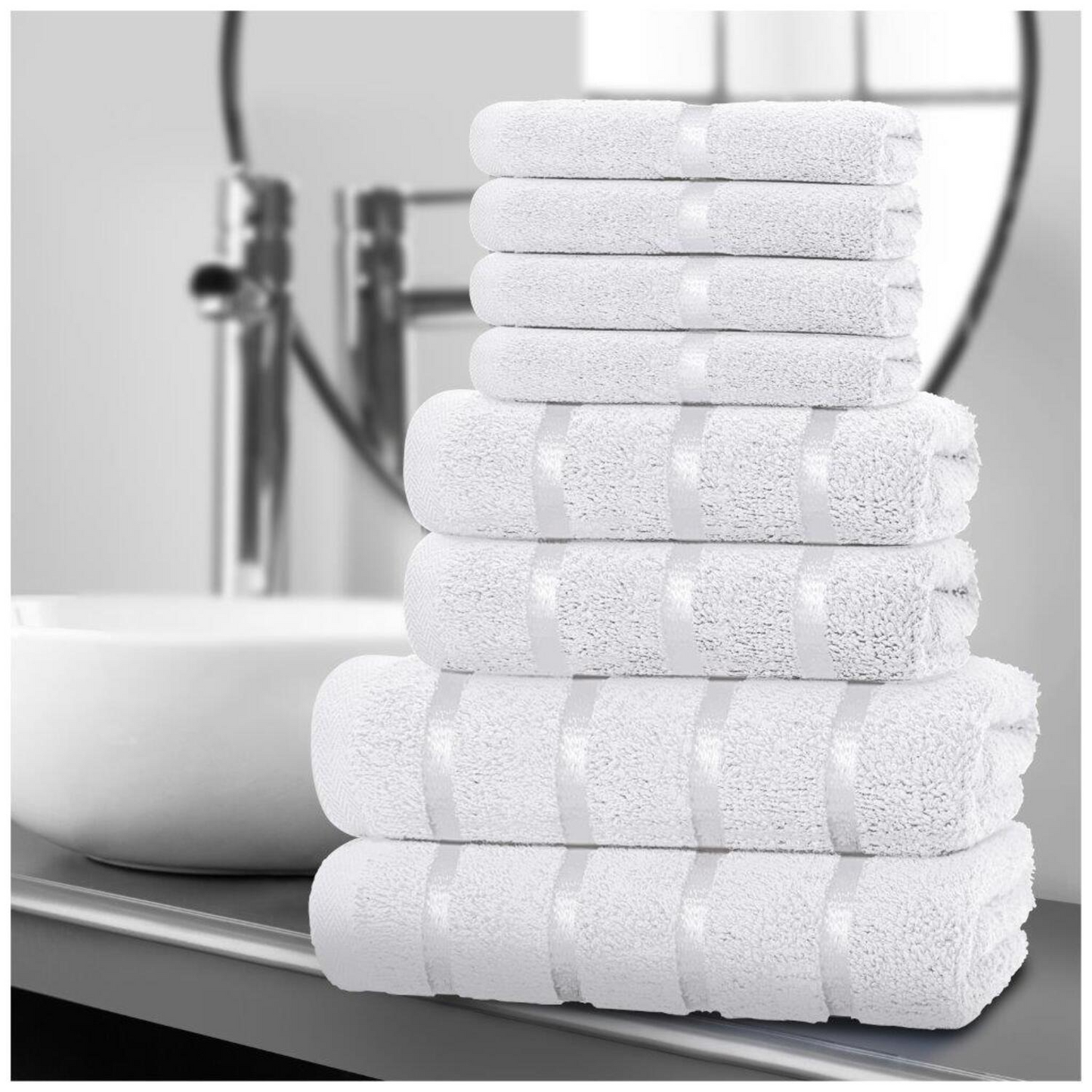 LUXURY 100% EGYPTIAN COTTON TOWEL 8 Piece Bale Set Face Hand Bath Boston Towels