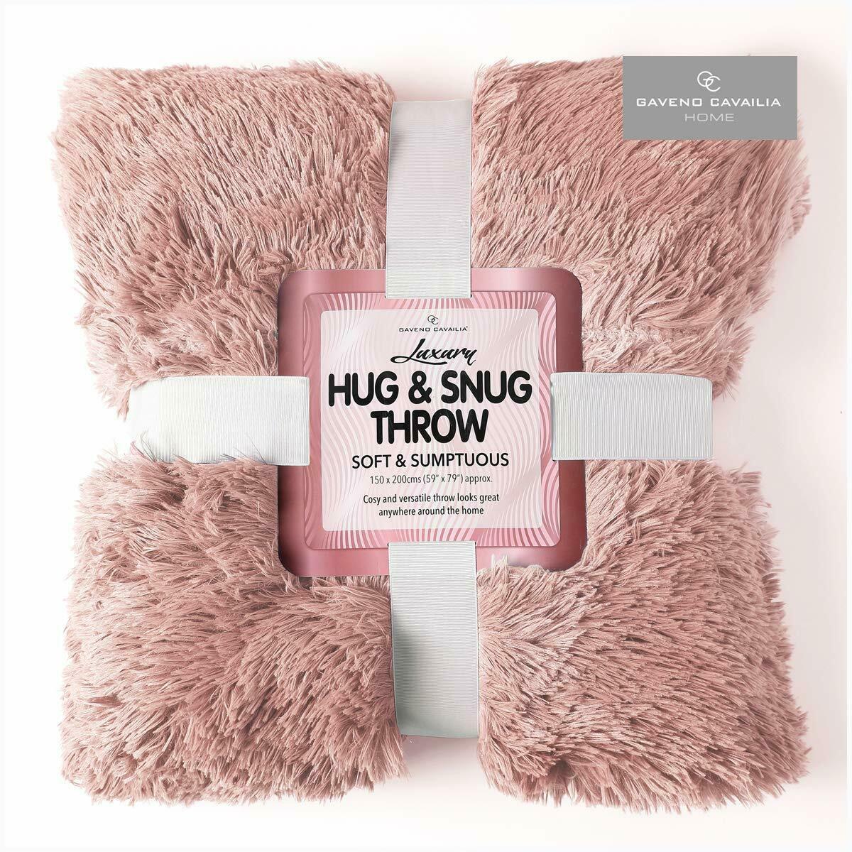 Lush Long Pile Super Soft Cosy Throws Sofa Bed Fleece Blanket Double King