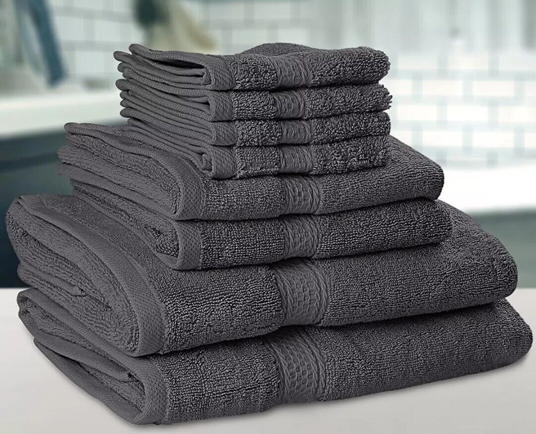10pcs Bale Set Face Hand Bath Towels 100% Egyptian Cotton Bathroom Towel Sets