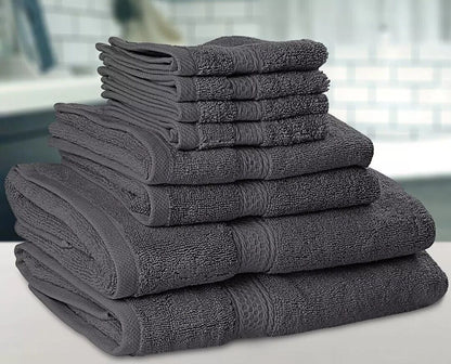 10pcs Bale Set Face Hand Bath Towels 100% Egyptian Cotton Bathroom Towel Sets