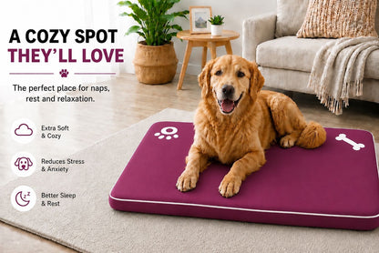 Dog Mattress Bed Cat Bed Mat Waterproof For Cage Crate Pad Zipped Washable Cover