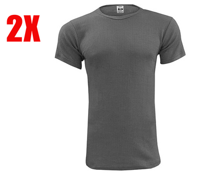 2pcs Thermal Half Sleeve T-Shirt Vest Winter Underwear Warm Plain Top Base Layer