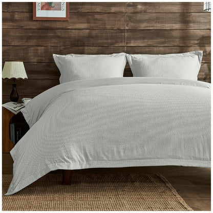 Seersucker Newry Duvet Quilt Cover Pillow Case Bedding Bed Set 5 Colours