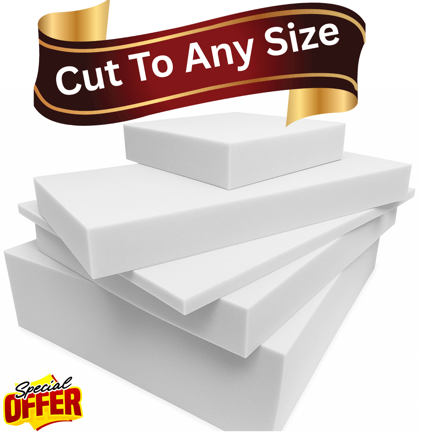 High Density Foam Sheets Cushions Seat Pads CUT To ANY size Upholstery Foam