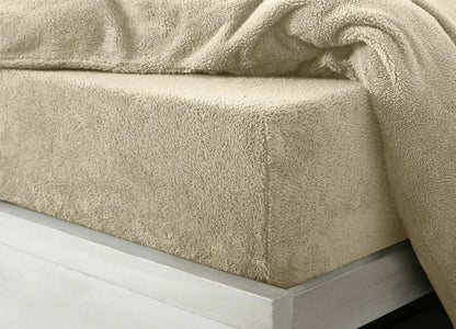 Teddy Fleece Bed Fitted Sheets & Pillowcase Warm Bed Linen Sheet Cuddle Beddings