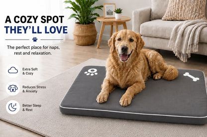 Dog Mattress Bed Cat Bed Mat Waterproof For Cage Crate Pad Zipped Washable Cover