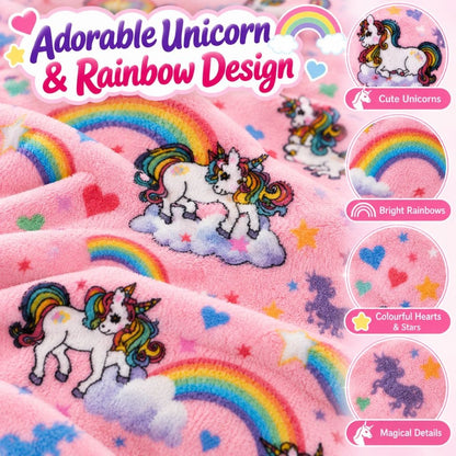 Single size teddy fleece kids bedding set with one matching pillowcase