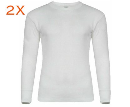 2x Mens Thermal Long Sleeves T-Shirts Warm Vests Winter Underwear Base Layer Top