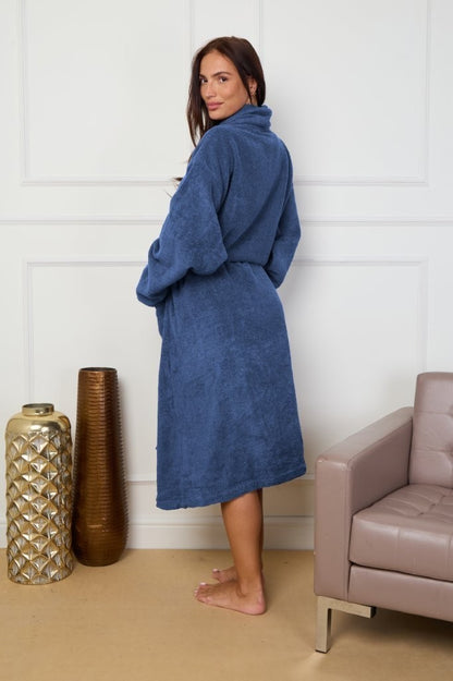 Unisex Terry Towelling 100% Cotton Shawl Collar Bathrobes Dressing Gown Robes