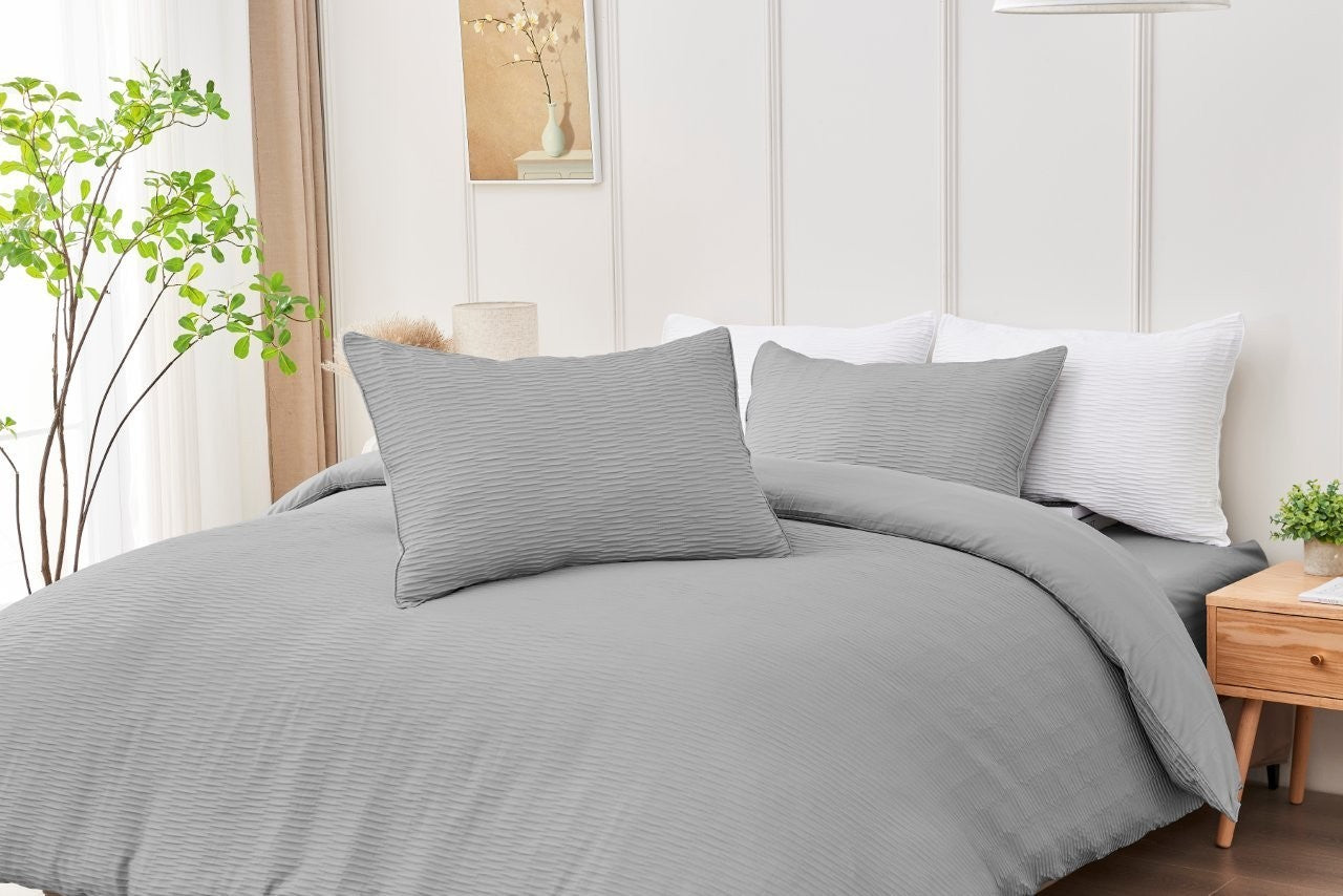 Luxury Seersucker Durham Duvet Quilt Cover & Pillowcase/s Bedding Set