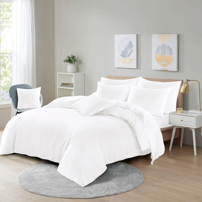 Wrinkle resistant microfibre bedding features and easy care infographic