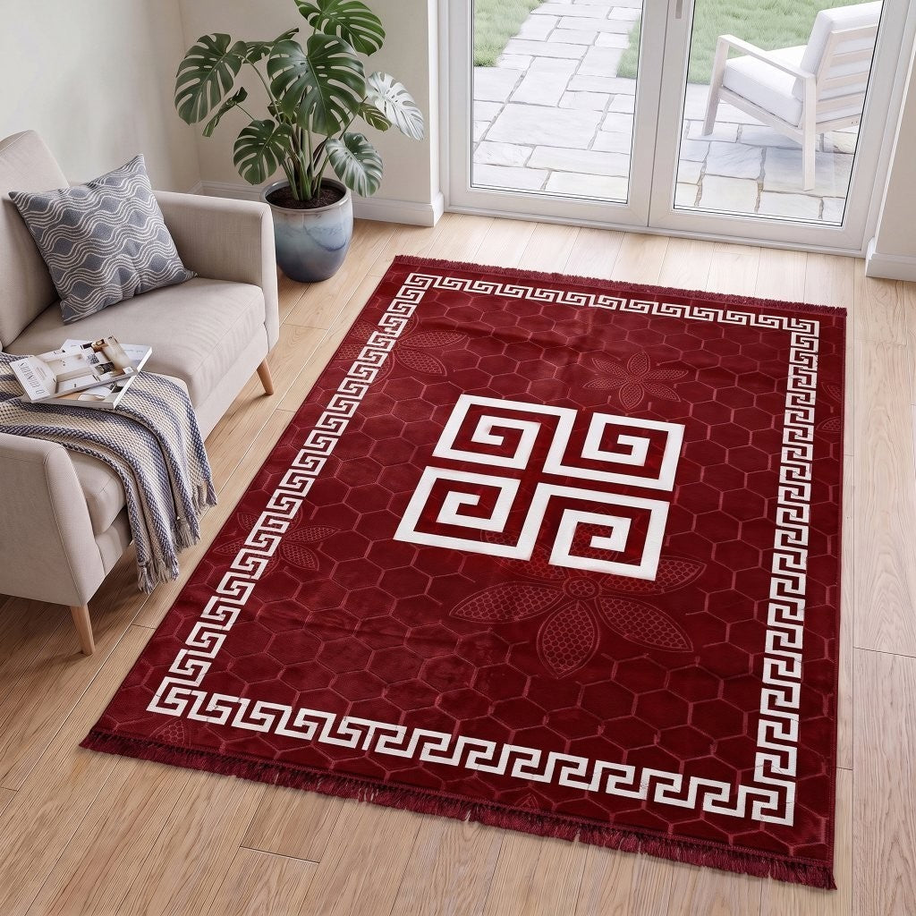Size comparison of Greek key rug 80 x 180 cm and 160 x 230 cm