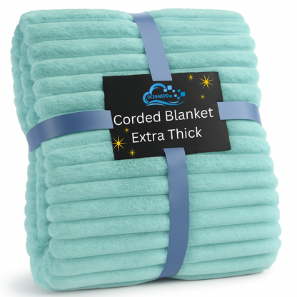 Chunky Cord Ribbed Throw Over Fleece Cosy Warm Soft Large Sofa Bed Sette Blanket