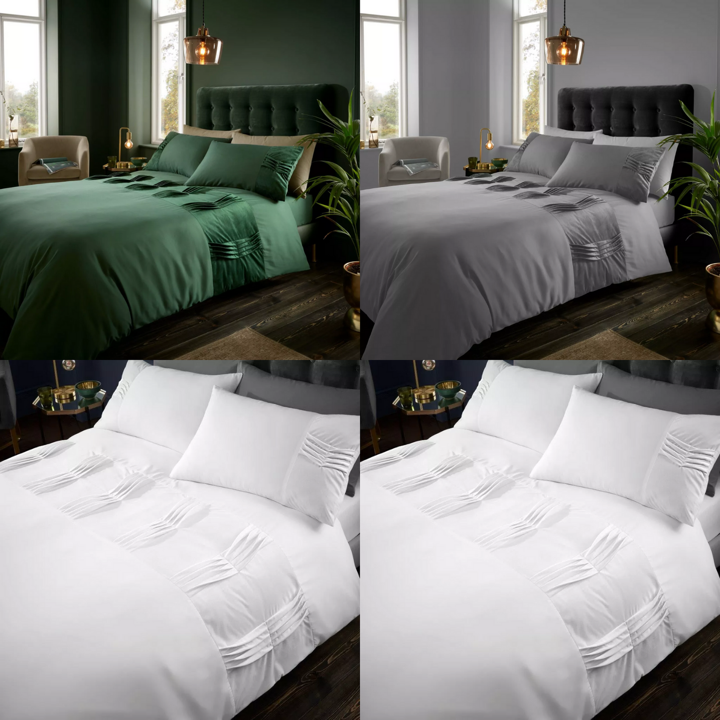 RIVIE Duvet Cover Set Velvet Stripe Signature Quilt Covers Bedding Set All Sizes
