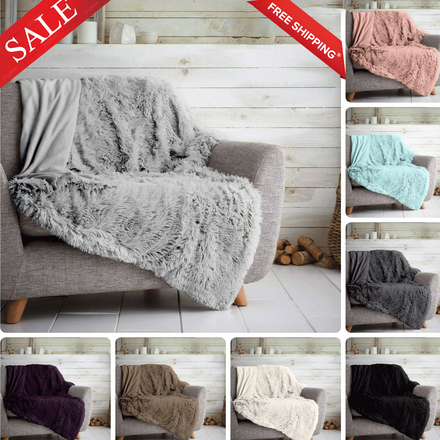 HUG & SNUG THROW LUXURY WARM COSY SOFT SOFA BED MINK FLUFFY FUR BLANKET DOUBLE