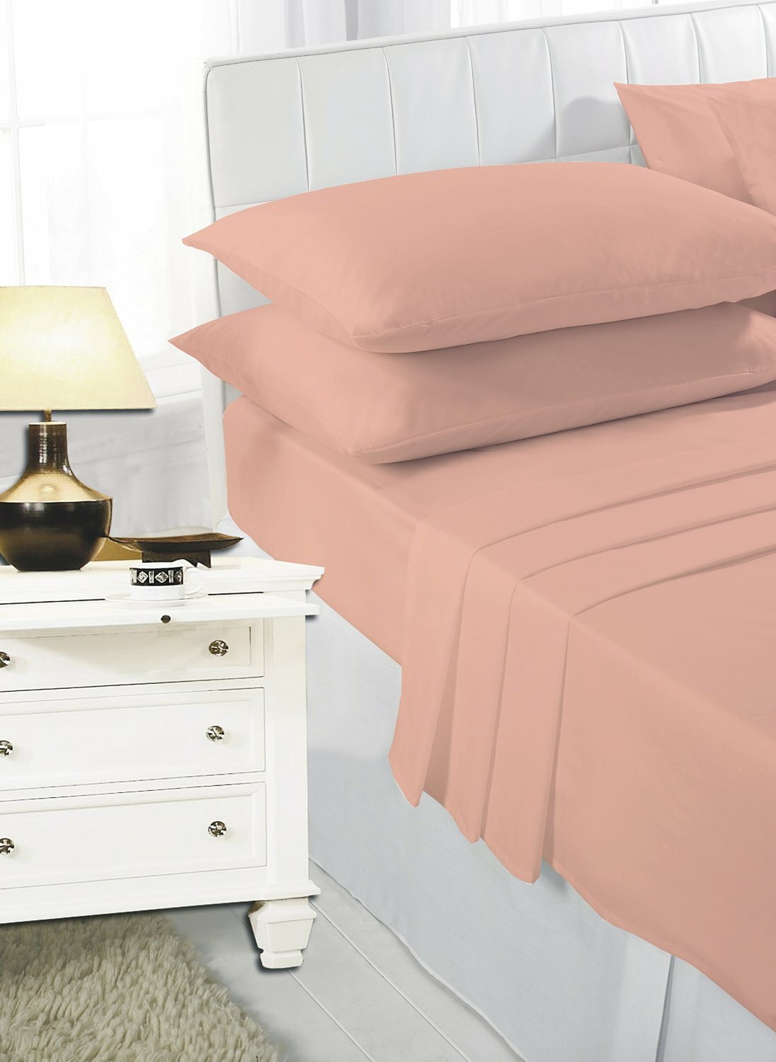 Easy Care Plain Dyed Fitted Bed Sheets 4 Ft Bunk Single Double King Super King