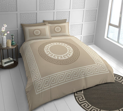 Greek Key Duvet Cover Set & Pillowcase Soft Microfiber Bedding Quilt Double King