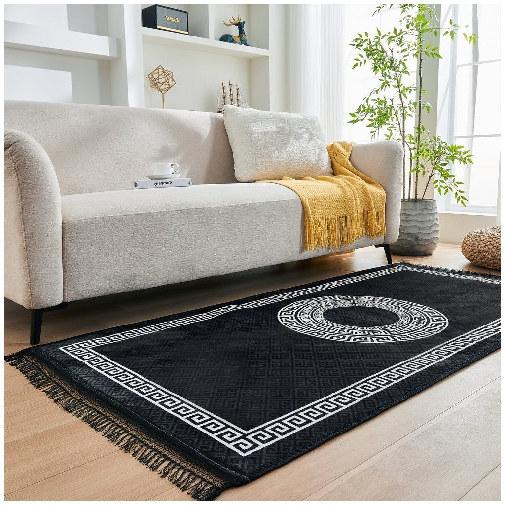 Greek Long Hallway Runner Rug Non Slip Bedroom Carpet Washable Kitchen Floor Mat