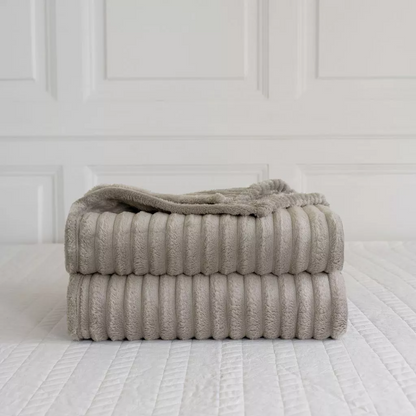 Ribbed Throws Fleece Blanket Chunky Cord Faux Fur Large Size Sofa Bed Corded