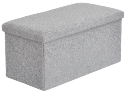 Ottoman Folding Boucle Storage Box Teddy Bear Collapsible Toy Chest Small Large