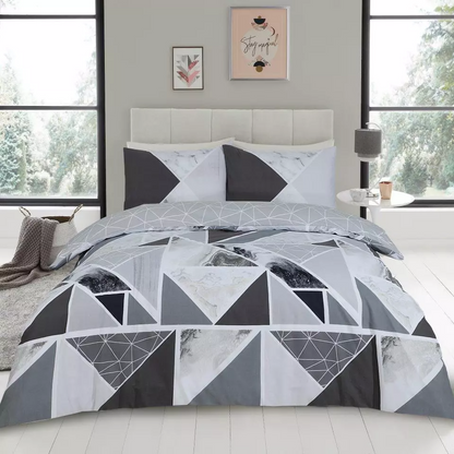 Mila Triangles Pattern Duvet Set Quilt Cover Sets All Seasons Soft Bedding Sets