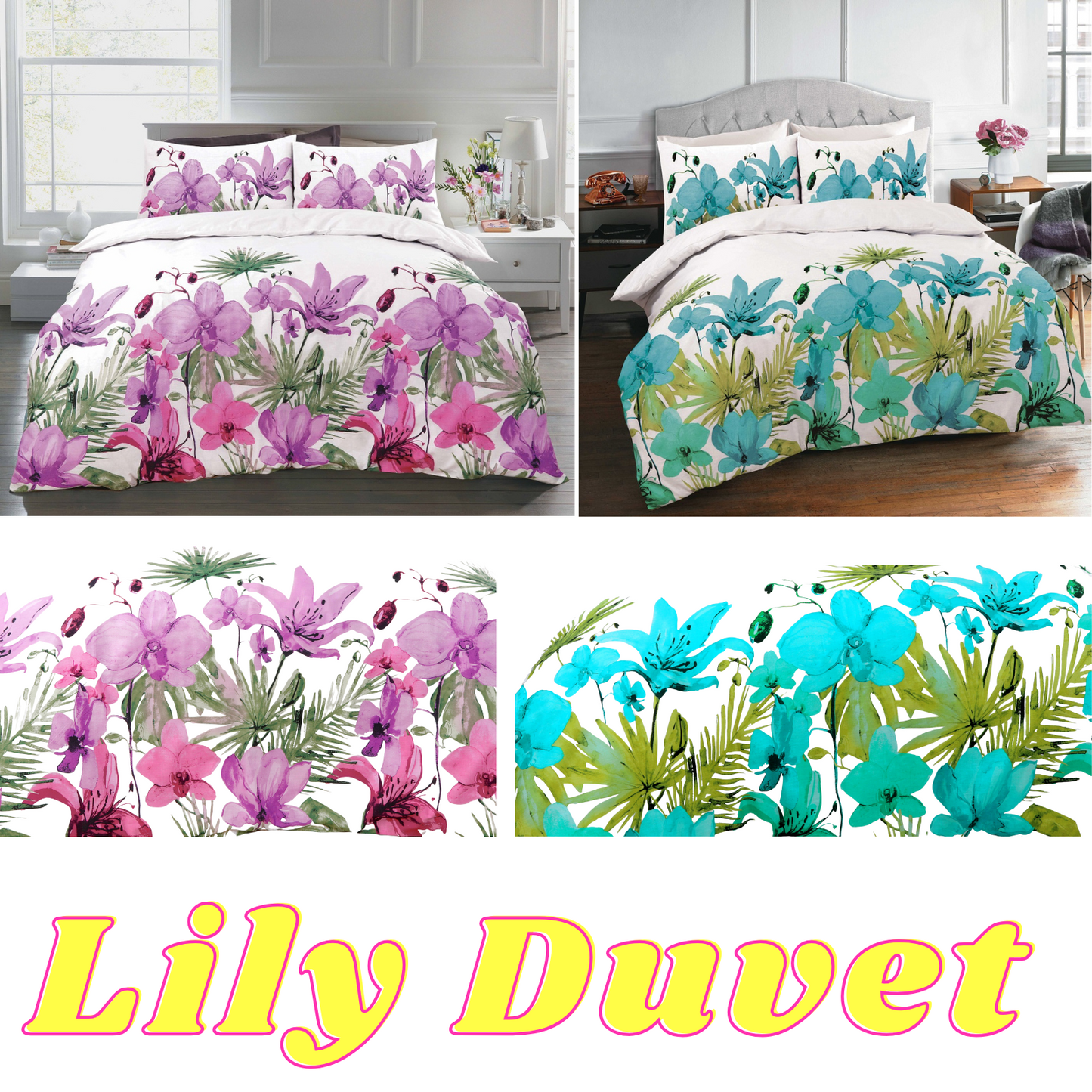 New Lily Poly cotton Duvet Cover Set Bedding Set Quilt Cover With Pillowcases