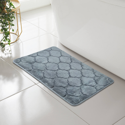 SHELL GREEK STYLE BATH MAT PEDESTAL SET NON SLIP TOILET BATHROOM RUGS 1 PIECE
