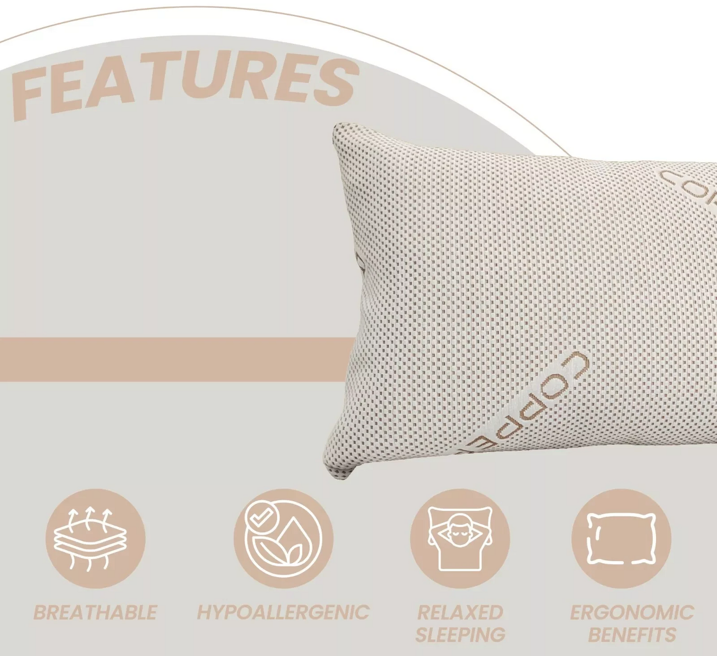Hotel Quality One Pillow Lavender Scented, Copper Infused Memory Foam, Ice Cool