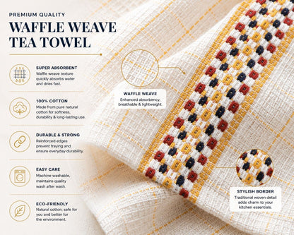 PACK OF 8 TEA TOWELS HAWAI 100% COTTON KITCHEN LUXURY TOWEL CHECK DESIGN