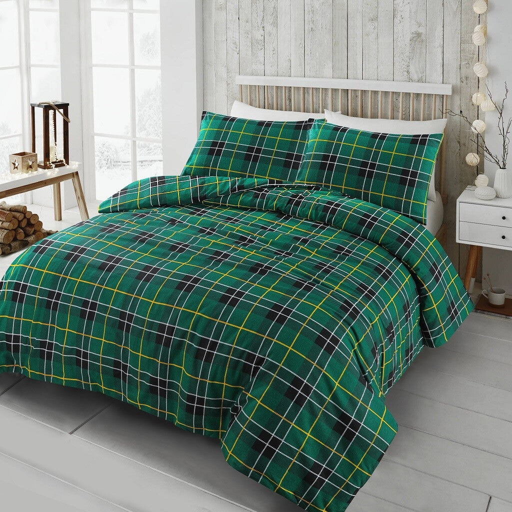 Flannelette Duvet Cover 100% Brushed Cotton Thermal Quilt Bedding Set Pillowcase