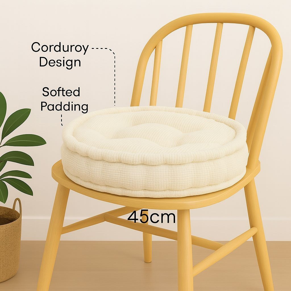 Rounded 10cm Thick padded seat cushion garden dining chair pad indoor outdoor boosters