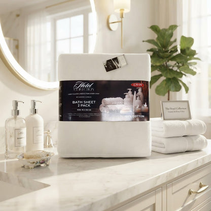 Stack of premium cotton bath towels showing plush pile and reinforced hems