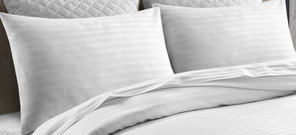T 250 100% Cotton Striped Bedding Set Duvet, Sheets, Flat Pillowcases