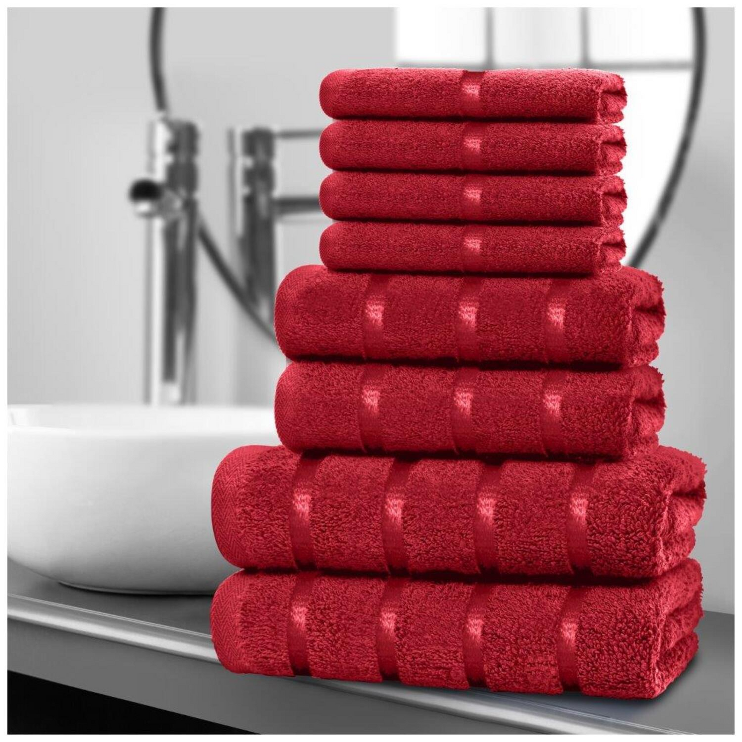 LUXURY 100% EGYPTIAN COTTON TOWEL 8 Piece Bale Set Face Hand Bath Boston Towels