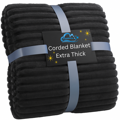 Chunky Cord Ribbed Throw Over Fleece Cosy Warm Soft Large Sofa Bed Sette Blanket
